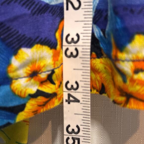 HULA HULA Hawaiian Print Dress Womens XL Midi Sleeveless Floral Beach Vacation - Picture 11 of 12